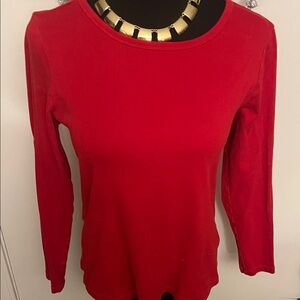St. John's Bay Vibrant Red Long Sleeve Top